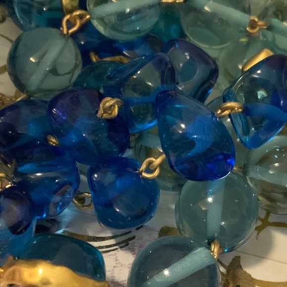 Elegant Blue and Gold Necklace - Picture 9 of 13